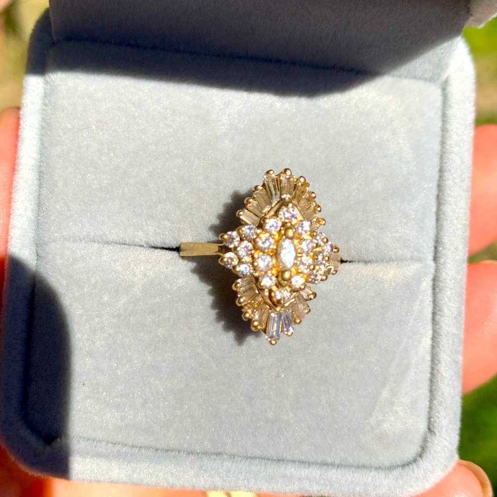 14k Diamond Cluster Ring (Estate Piece).